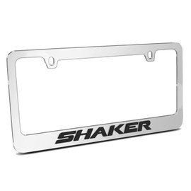 iPick Image for Dodge Challenger Shaker in 3D American-Made Mirror Chrome Metal License Plate Frame