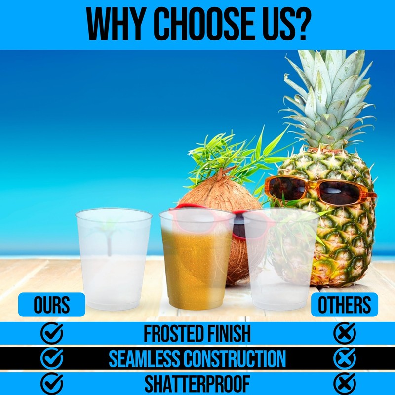 Fun Express 16 oz. Clear Frosted Plastic Cups - 50