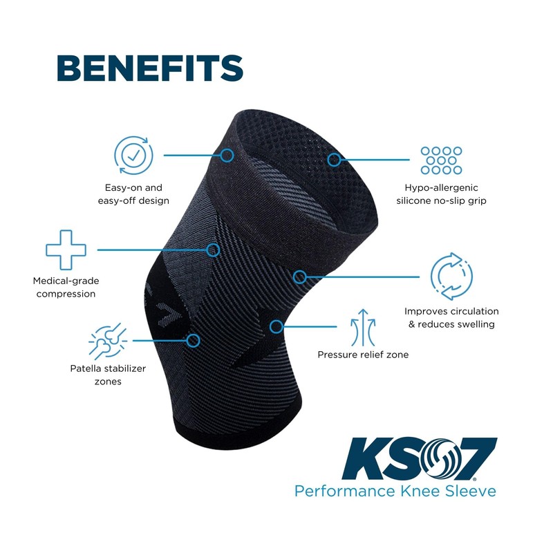 OrthoSleeve Compression Knee Brace/Sleeve for ACL, MCL, Injury Recovery, Meniscus