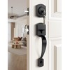 Tinewa Camelot Black Front Door Handle and Deadbolt Set, Front