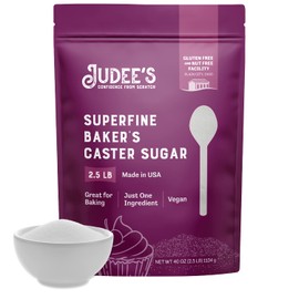 Judee's Gluten Free Superfine Caster Sugar - Fast-Dissolving Superfine Sugar for Baking & Beverages - Gluten-Free Purity for Health-Conscious Bakers - 2.5 lb