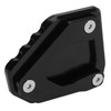 Black Motorcycle Kickstand Extension Plate Aluminium Alloy Side Stand Enlarger