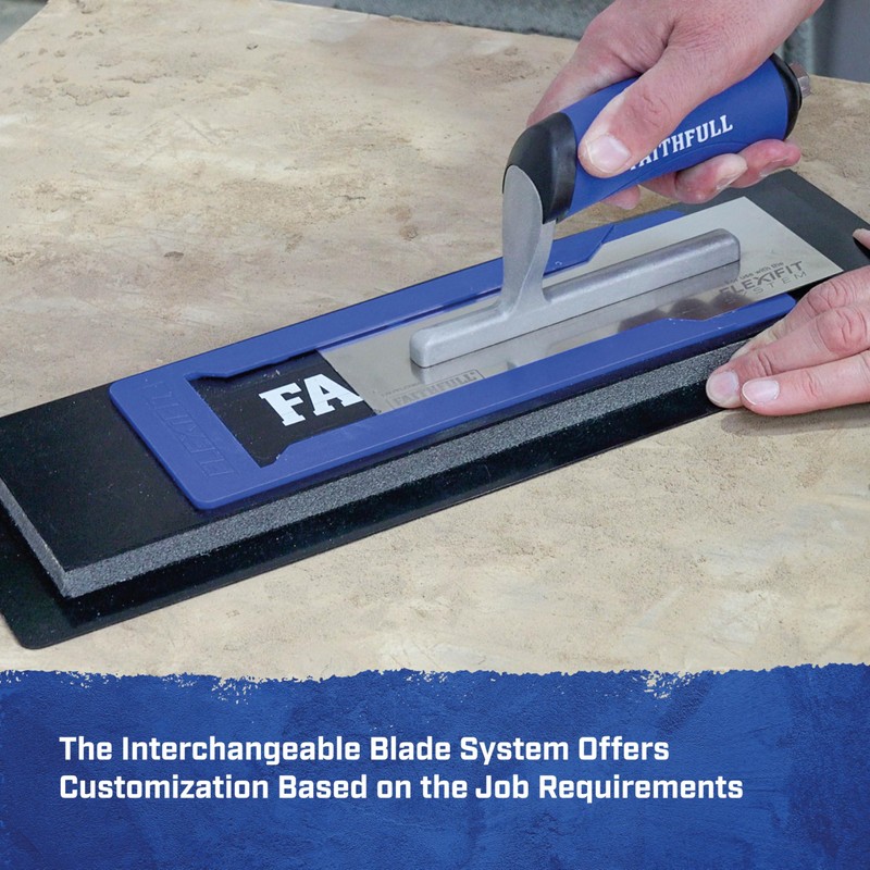 Faithfull FlexiFit Plastering Trowel Kit - 16 Inch (406mm) Dual-Edge