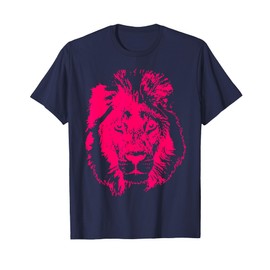 Hot Pink Leo Lion Head Animal King T-Shirt