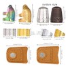10pcs Hand-Working Sewing Thimble, Adjustable Metal Finger Shield Ring, Leather
