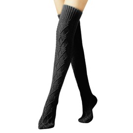 1 Pair Women Knee-High Socks Women Thigh High Socks Over Knee Thigh Socks Knee-High Women Warm Knee Stockings Super Stretchy Knitted Over The Knee Socks Warmer High Socks Cozy Warm Winter Socks