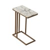 Versanora - Marmo C Shape Table - Faux Marble /Brass