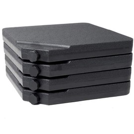 Barton 4-Pieces Heavy-Duty Umbrella Base Stand Cantilever Offset Patio Umbrella Stand Square Base Plate Fill with Water or Sand (Black)