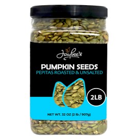 Pumpkin Seeds Pepitas Roasted Unsalted - 32 oz - 2 Pound | Healthy Snack | Vegan, Keto Diet Friendly | Hand-Picked | Kosher Certified | Pumpkin Seed | Jaybee's Nuts