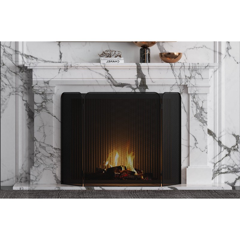 Fire Beauty 3-Panel Metal Fireplace Screen for Fireplace Fire Spark