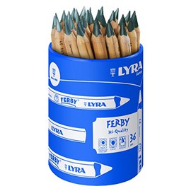 LYRA Ferby Wooden Chunky Graphite Pencils, 36 Pieces, Easy To Hold, Schoolpack, Ideal for Young Children & Primary Schools
