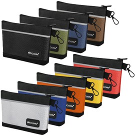 TICONN Tool Pouches with Zipper, 1680D Oxford Small Tool Bags, Waterproof Utility Bag Zipper Pouch for Tool Organizers and Storage (9 Pack Small)