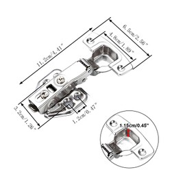 Mokife Hinges for Cabinet Doors, Softclose, Pack of 2 Cabinet Hinges, Kitchen Pot Hinges, Corner Stop, Stainless Steel Furniture Hinges with Damper for Kitchen Cabinet, Wardrobe
