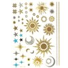 Allydrew Large Metallic Gold Silver and Black Body Art Temporary