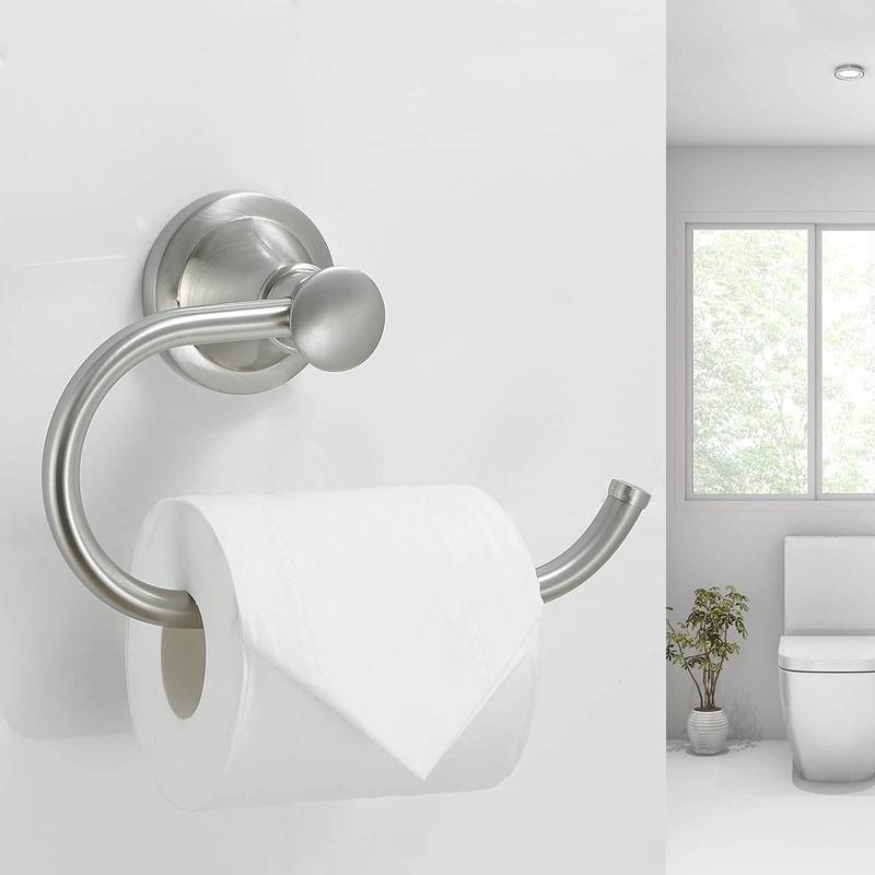 BESy Brushed Nickel Toilet Tissue Paper Holder Brushed Nickel Bathroom