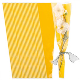 Framendino, 100 Pack Flower Wrapping Bags Rose Clear Sleeves for Wedding Anniversary