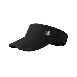GADIEMKENSD UPF 50+ Foldable Visor Caps, Breathable and Reflective Logo, Unisex Design for Golf, Tennis, Running and Travel, black