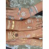 Dizao Gold Tattoo. PRINCESS. Flash Jewels. Metallic Temporary Gold Silver