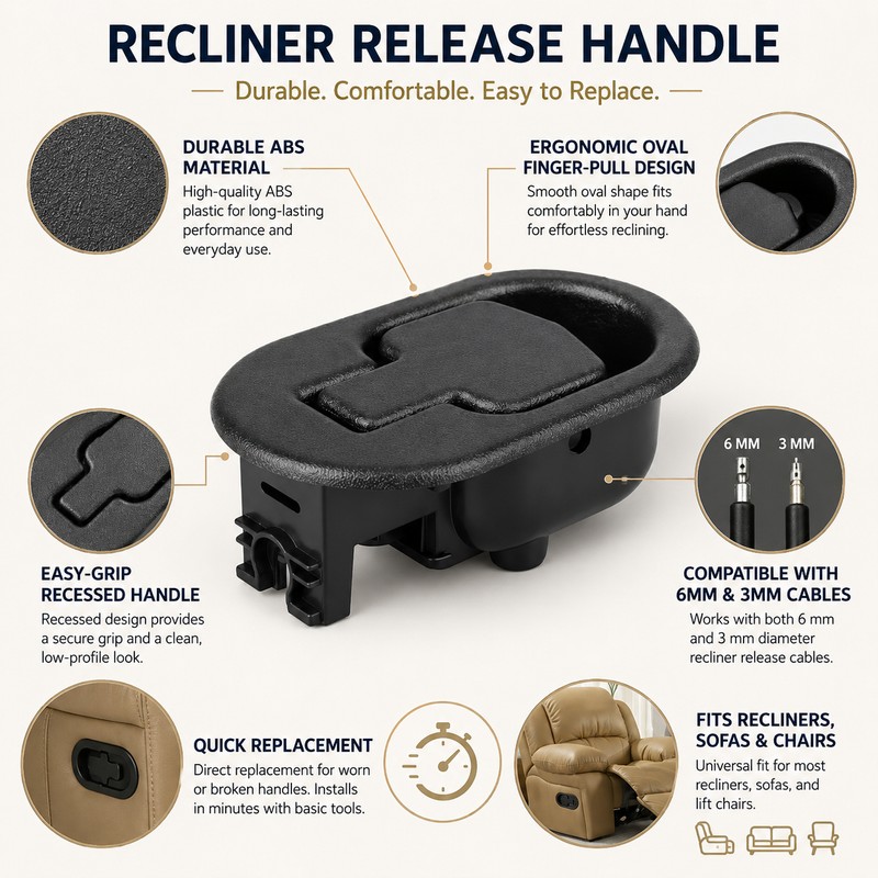 Recliner Replacement Handle for 3 mm and 6 mm Cables
