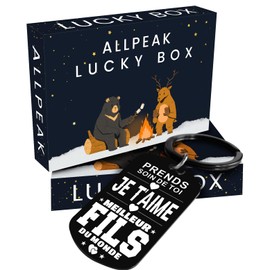 Allpeak Cadeau Fils Garçon Cadeau Noel - Porte Clef - FR, Blue black