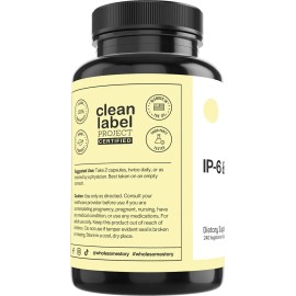 Wholesome Story Ip-6  Inositol Util Para Mantener Niveles Saludables De Glucemia Y Reducir Los Niveles De Los Productos Finales De La Glicacin...     