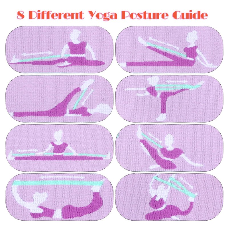 FNANJWQ Elastic Yoga Stretching Strap with Loops, Adjustable Stretch Strap