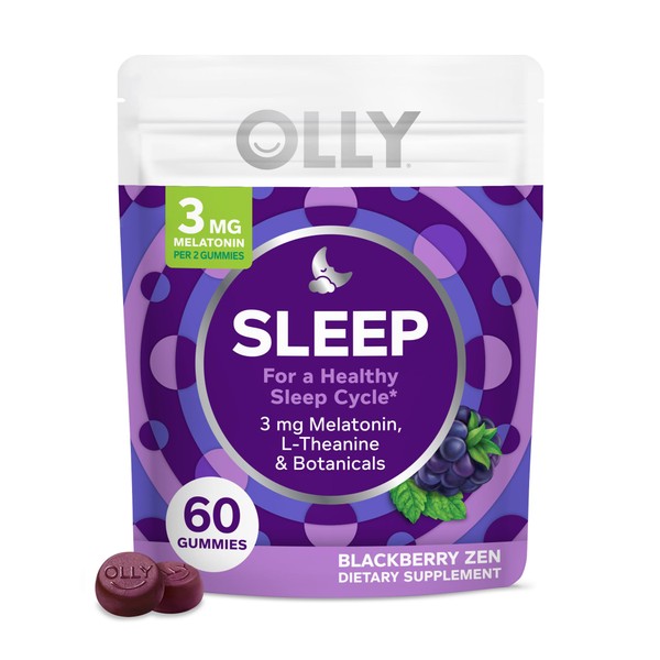OLLY Sleep Gummy, 3 mg Melatonin, L-Theanine, Chamomile, and Lemon
