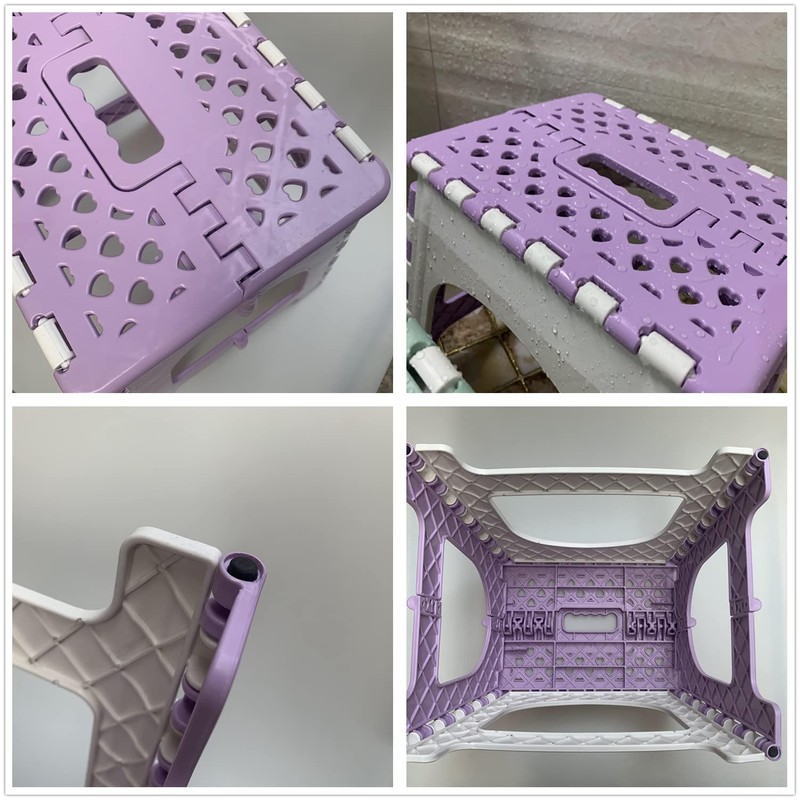 TRANOMOS Foldable Shower Stool for Shaving Legs, Purple Pedicure Foot