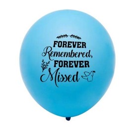 25 Memorial latex balloons to Celebrate life, Bereavement, Condolences, Funeral, Anniversary, Memorial services, Memory table, Ash Scatterings (Blue-Forever)