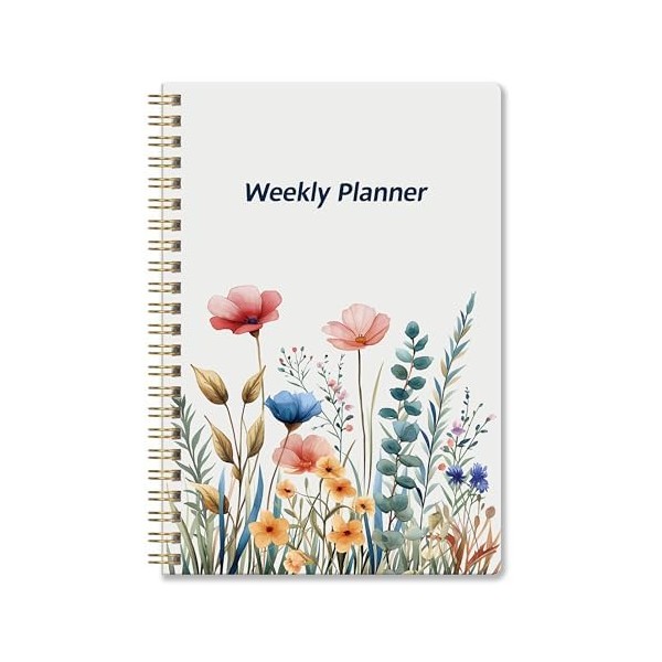 Undated Weekly Planner Notebook, A5 Planner Notebook Daily Diary,Weekly Goals
