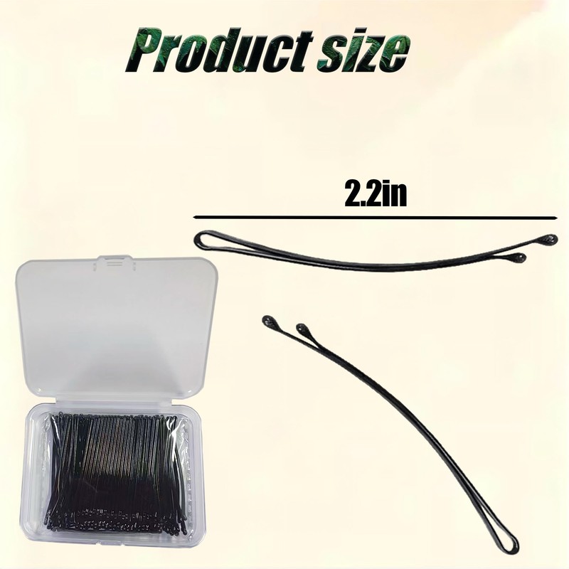 100 Pcs Curved Bobby Pins, 2.2 Inch Black Hair pins