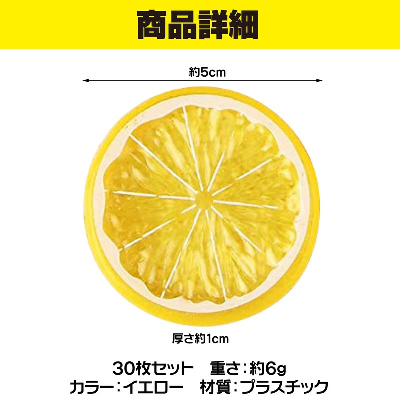 HAMILO Food Sample, Fruit, Lemon, Cut Round, Display, Set of