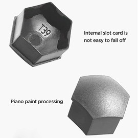 Gebildet 24pcs Wheel Nut Cap 17mm Wheel Bolt Nut Caps Covers, Hexagonal Tire Nut Covers with Removal Tool Set for Cars(Matte Grey)