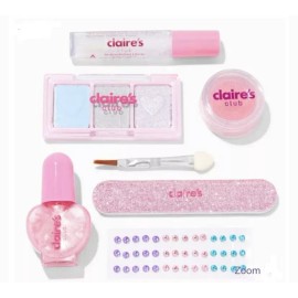 Claire’s Leopard Kitty Cat Makeup Set Lipgloss Eyeshadow Nail Polish Gem