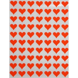 Royal Green Mini Hearts Stickers for Decoration 1/2 inch Colored Label Hearts for Arts, Crafts, Party Supplies, and Scrapbooking, 1050-Pack (Neon Red)