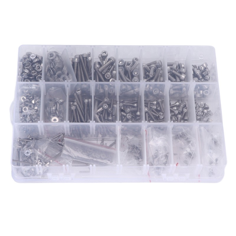 1080Pcs/Set M2 M3 M4 Screw Nut Gasket Kit Stainless Steel