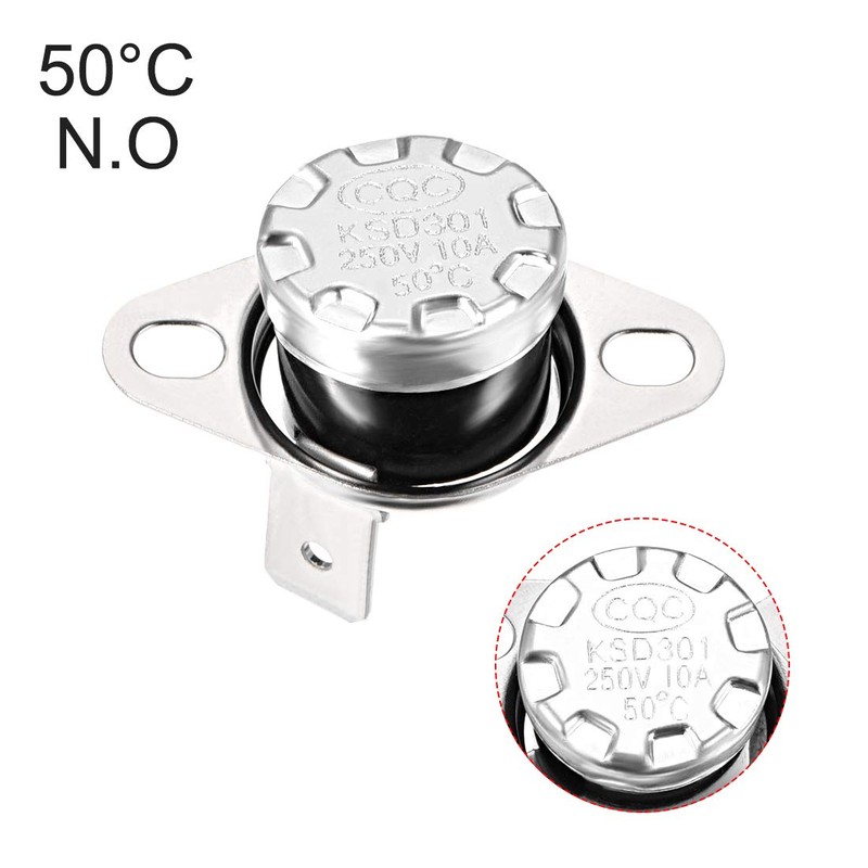 uxcell KSD301 Thermostat 50°C/122°F 10A Normally Open N.O Adjust Snap