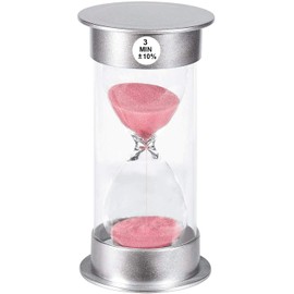 SuLiao 3 Minute Hourglass Timer Sand Clock: Unbreakable Pink Sand Watch 3 Min, Colorful Plastic Hour Glass Sandglass for Kids, Games, Classroom, Kitchen, Decoration