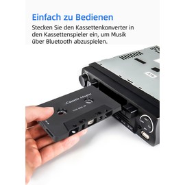 Bewinner Bluetooth Cassette Car with Noise Reduction, Stereo, High Fidelity, Multifunctional, Compatible, Tape Aux Receiver for Car Tablets with Long Playtime