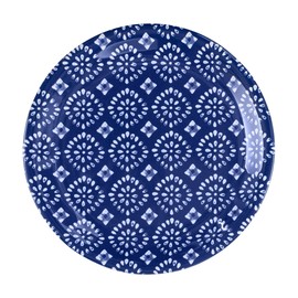 UPware Indigo Melamine Round Dessert Plates, Small Serving Plates, for Appetizer, Snacks, and Side Dishes, Blue, 6.75 Inch, Set of 4