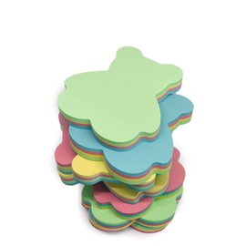 GUMTAPE Bear Shape Sticky Notes 76 mm x 76mm, 8 Pads of 100 Sheets/Pad, Rainbow MixColor Sticky Notes 11506/08. Cute Mixed Colour for Office/Home/Kitchen/Baking/School (8 Pads)