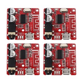 ECSiNG Bluetooth 4.1 MP3 Audio Car Amplifier Module XY-BT Mini Board Decoder 3.5 mm Stereo and Micro USB Receiver Module for Speakers 30 x 30 mm Pack of 4