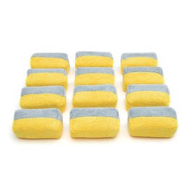 Autofiber Mini [Saver Applicator Terry] Ceramic Coating Applicator Sponge | 12 Pack | with Plastic Barrier to Reduce Product Waste. (Gold/Gray)