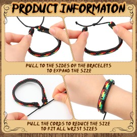 Sureio 7 Pcs African Beaded Bracelet Adjustable Jamaica Jewelry Multi Layer Ethnic Tribal Braided Bracelet Men Women (Modern)