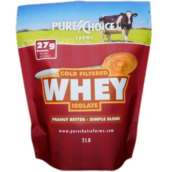 Pure Choice Peanut Butter Whey Isolate Protein Powder, 28g Protein