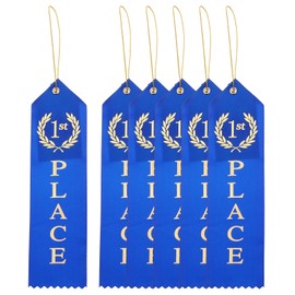 PATIKIL Award Ribbons, 6 Pcs 1st Winner Ribbons with Even Card and Rope Achievement Ribbons for Competition Sport Even, Blue