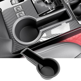Qyebbk Upgrade Cup Holder Insert for 2014-2024 Toyota 4Runner Center Console Cupholder Coaster Liner Replaces Mat for 4 Runner SUV Interior Accessories Black(Center Console Rear, 1PCS)