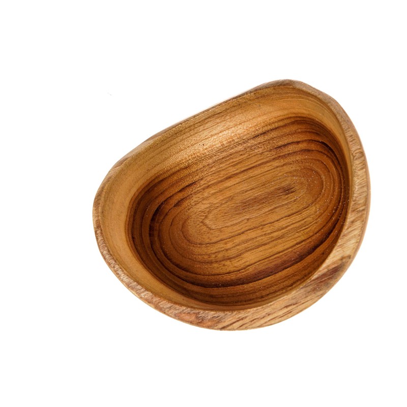 Windalf Rustikale Natur Teakholzschale LARY Ø 12 cm Schmuckschale Seifenschale