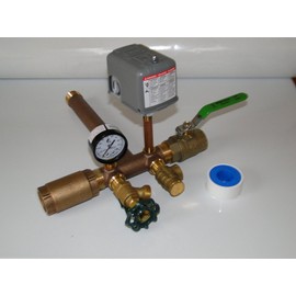 Harvard Boshart 1 x 11 BRASS Tank Tee Kit installation package with BALL VALVE and CHECK VALVE Water Well Pressure Tank SQUARE D 4060 FSG2 pressure switch NO LEAD