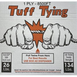 SGT KNOTS Tuff Tying Twine - Polypropylene, UV, Moisture and Chemical Protection Twine for Commercial Bundling, Packaging (1 ply - 8500ft, White)